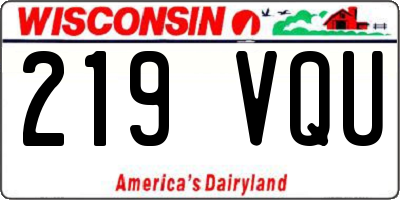 WI license plate 219VQU