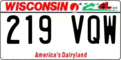 WI license plate 219VQW
