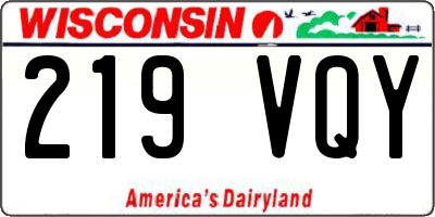 WI license plate 219VQY