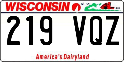 WI license plate 219VQZ