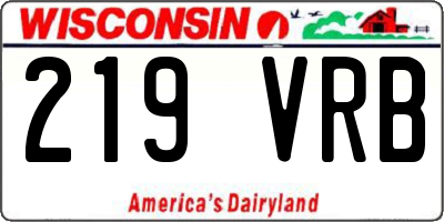 WI license plate 219VRB