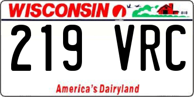 WI license plate 219VRC