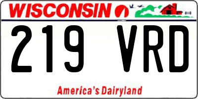 WI license plate 219VRD