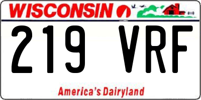 WI license plate 219VRF