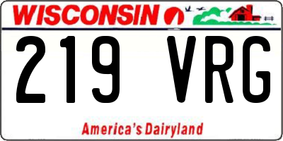 WI license plate 219VRG