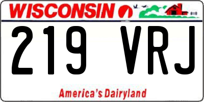 WI license plate 219VRJ