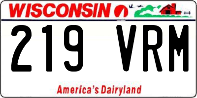 WI license plate 219VRM