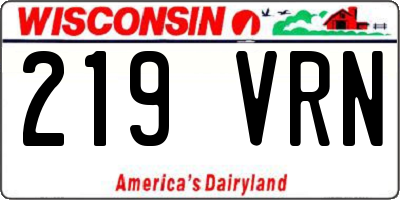 WI license plate 219VRN