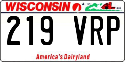 WI license plate 219VRP