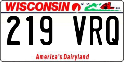 WI license plate 219VRQ