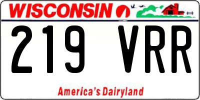 WI license plate 219VRR
