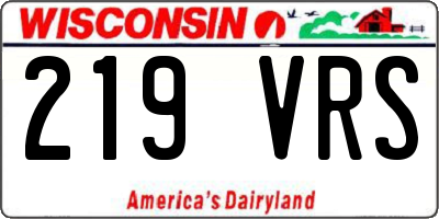 WI license plate 219VRS