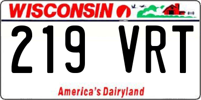 WI license plate 219VRT