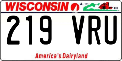 WI license plate 219VRU