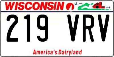 WI license plate 219VRV