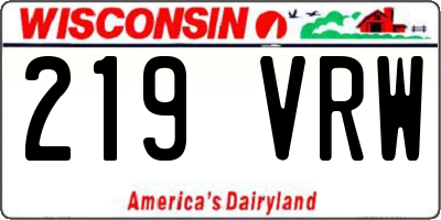 WI license plate 219VRW