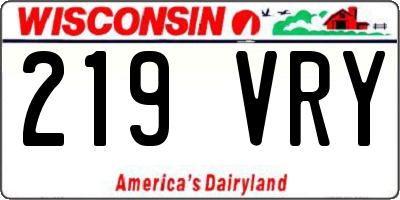 WI license plate 219VRY