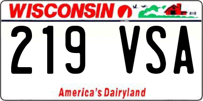 WI license plate 219VSA