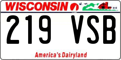WI license plate 219VSB