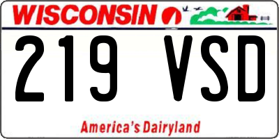 WI license plate 219VSD