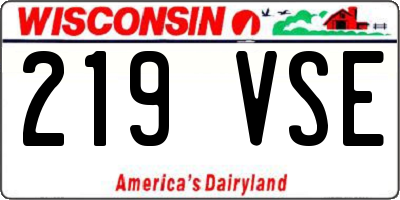 WI license plate 219VSE