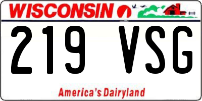 WI license plate 219VSG