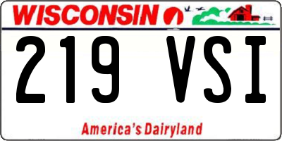 WI license plate 219VSI