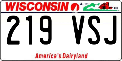 WI license plate 219VSJ
