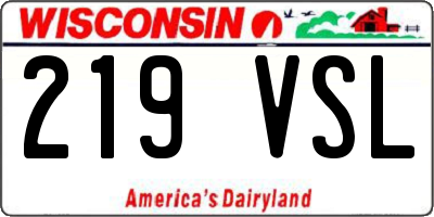 WI license plate 219VSL