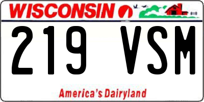 WI license plate 219VSM