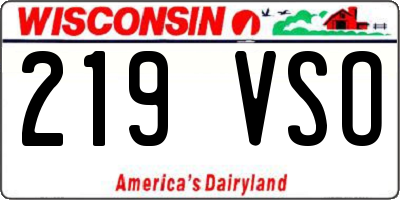 WI license plate 219VSO