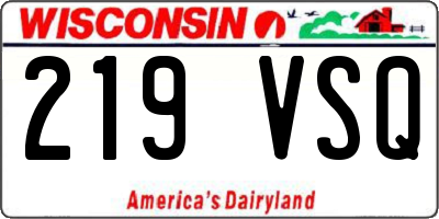 WI license plate 219VSQ