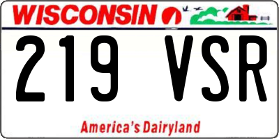 WI license plate 219VSR
