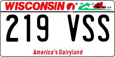 WI license plate 219VSS