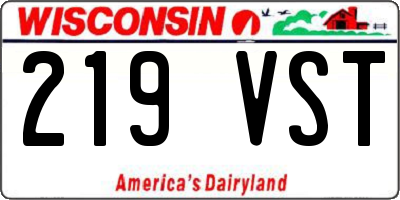 WI license plate 219VST