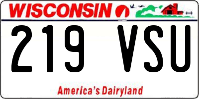 WI license plate 219VSU