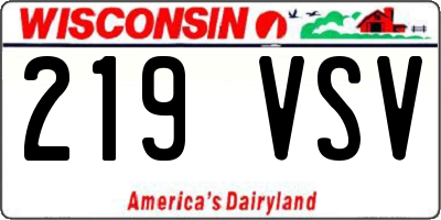 WI license plate 219VSV