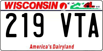 WI license plate 219VTA