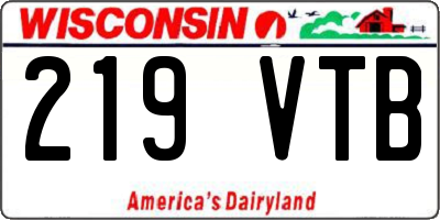 WI license plate 219VTB