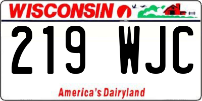 WI license plate 219WJC