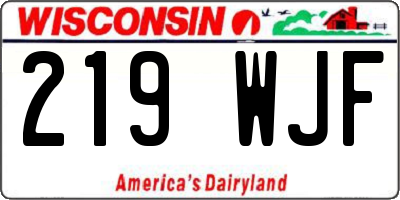 WI license plate 219WJF