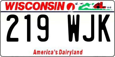 WI license plate 219WJK