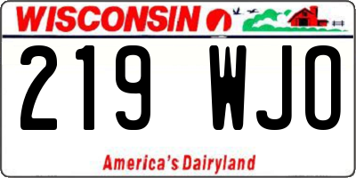 WI license plate 219WJO