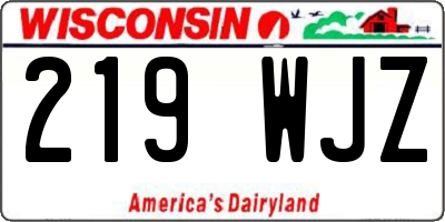 WI license plate 219WJZ