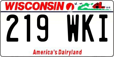 WI license plate 219WKI