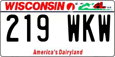 WI license plate 219WKW