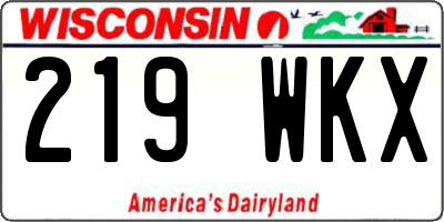 WI license plate 219WKX