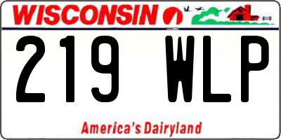 WI license plate 219WLP