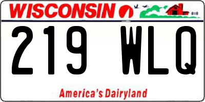 WI license plate 219WLQ