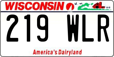 WI license plate 219WLR